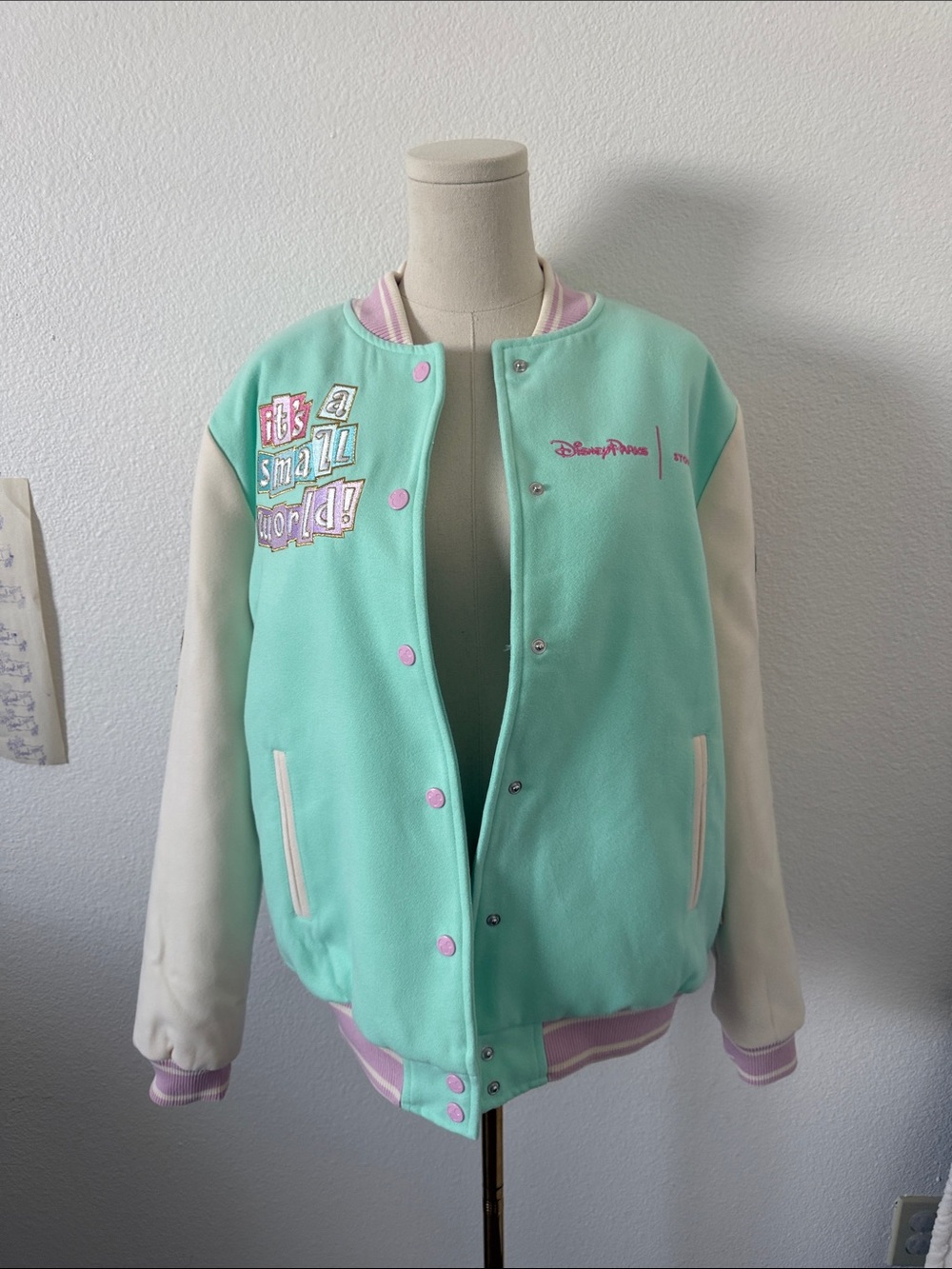 Stoney Clover Disneyland “It’s a Small World”Varsity Jacket Size Small